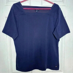 Tommy Hilfiger T-Shirt Square Neck Blue Size Extra  Large